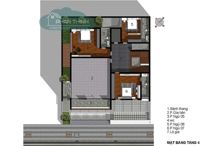 Mẫu thiết kế nhà phố 4 tầng Quảng Ninh
