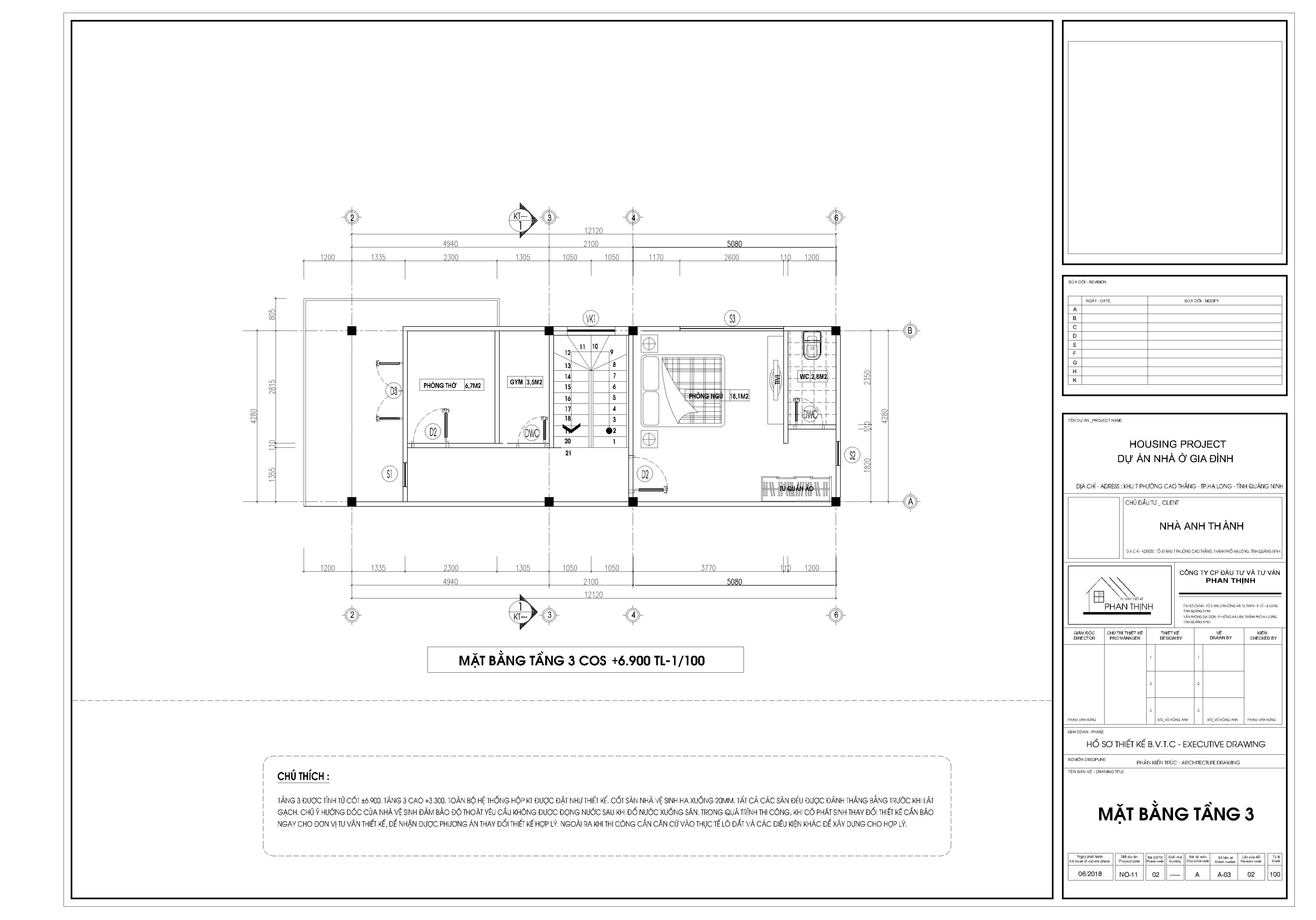 Thiết kế nhà ống 3 tầng tại Quảng Ninh