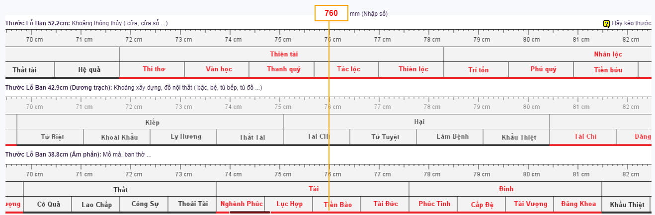 ba loại thước lỗ ban theo phong thủy