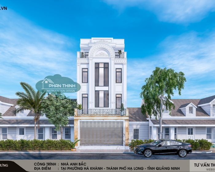 Thiết kế nhà 4 tầng tân cổ