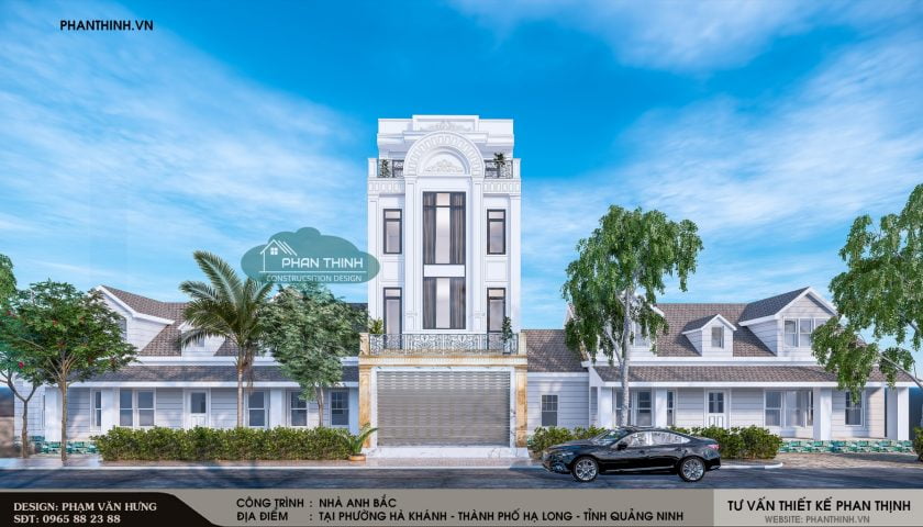 Thiết kế nhà 4 tầng tân cổ