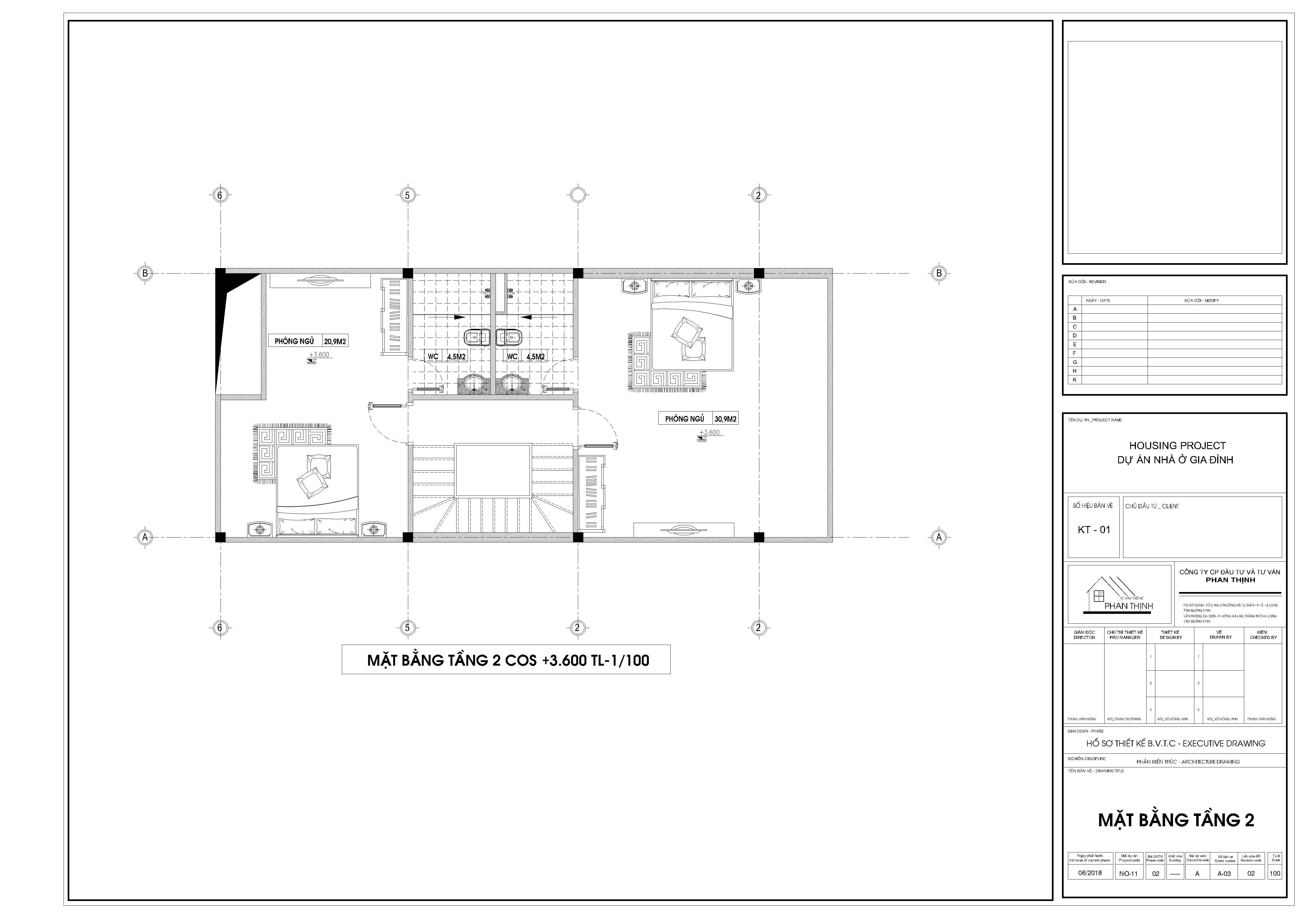 mặt bằng thiết kế tại tầng 2