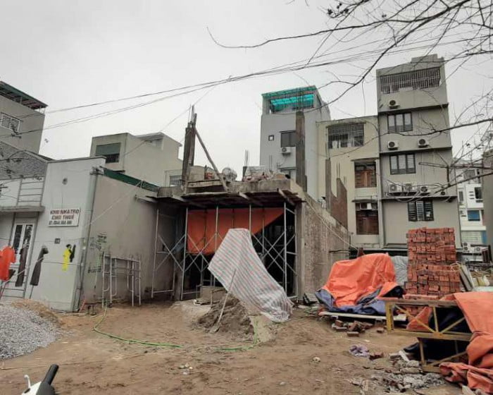 Giai đoạn thi công tầng 2