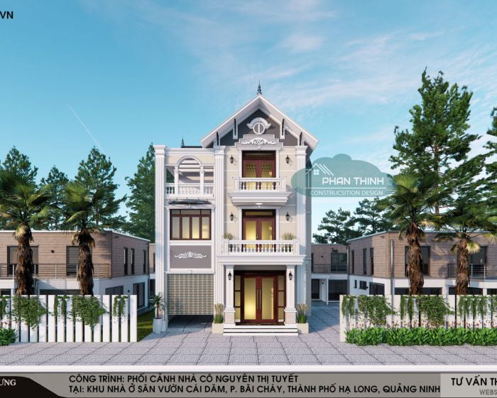 Mẫu nhà 3 tầng mái thái ở Cái Dăm Hạ Long