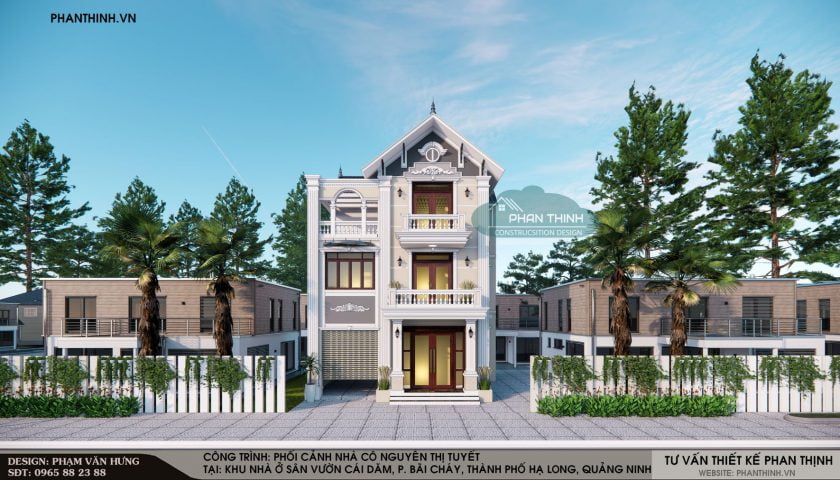 Mẫu nhà 3 tầng mái thái ở Cái Dăm Hạ Long