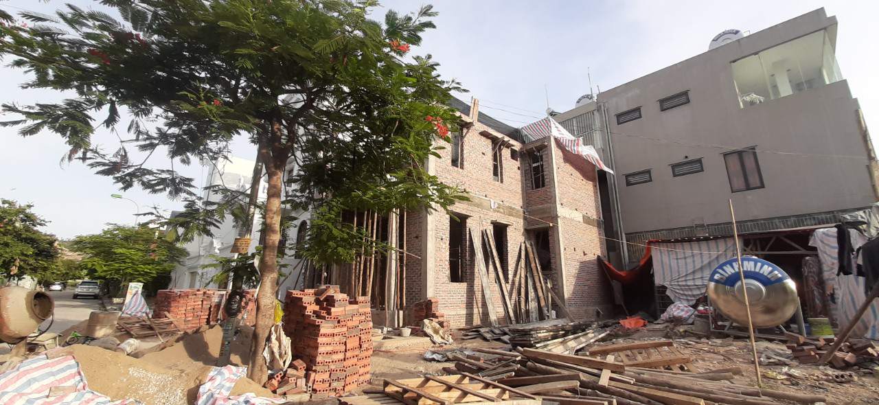 Ảnh quá trình chuẩn bị đổ mái tầng 2