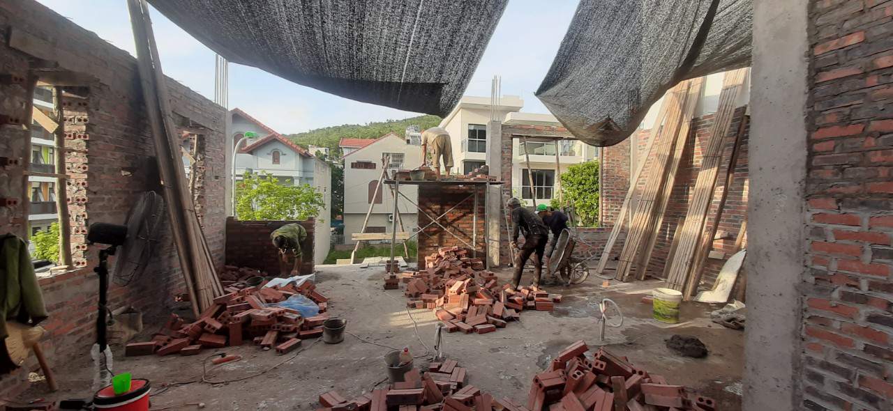 Ảnh quá trình xây gạch tầng 3