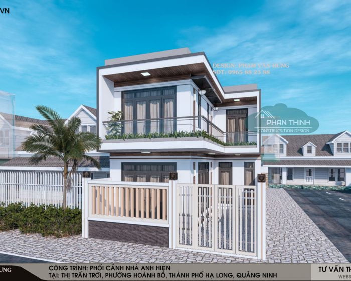 Mẫu nhà phố 2 tầng 2 mặt tiền tại thị trấn trới Hoành Bồ