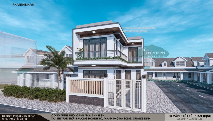 Mẫu nhà phố 2 tầng 2 mặt tiền tại thị trấn trới Hoành Bồ