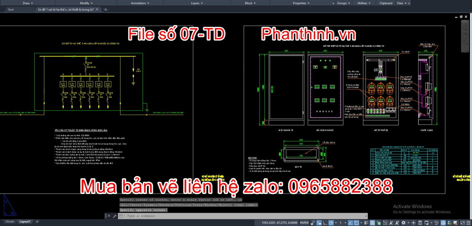 Thư viện cad tủ điện, gồm nhiều bản vẽ tủ điện dwg trong autocad đẹp