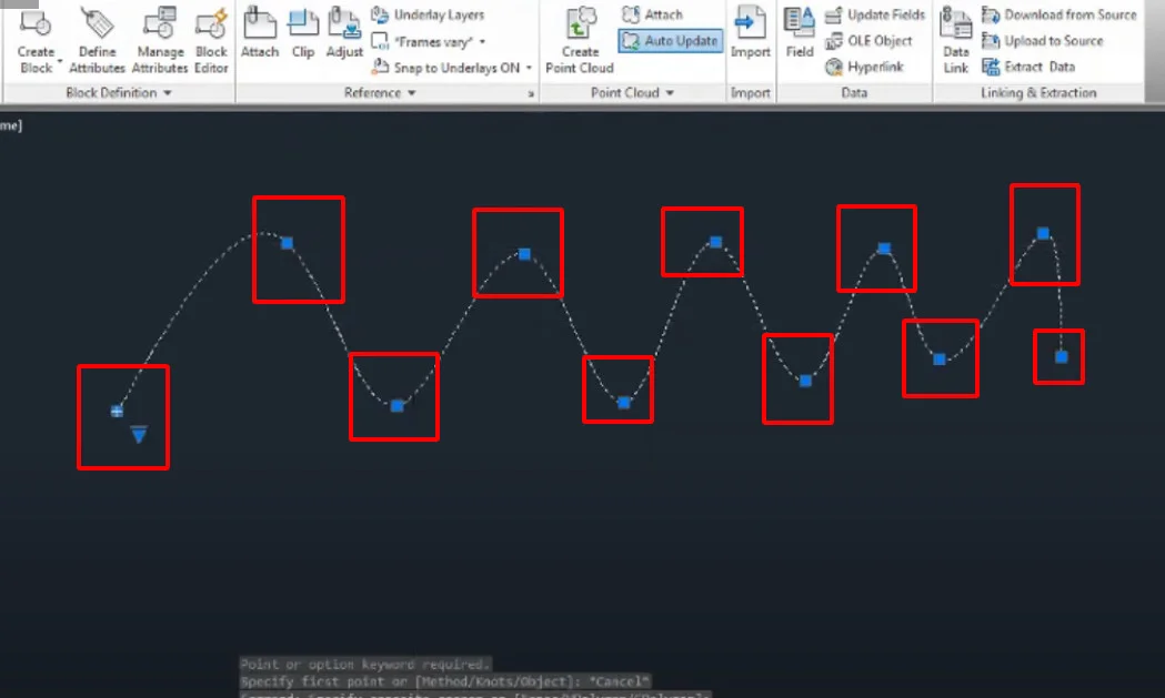 Chỉnh sửa đường cong Spline trong cad