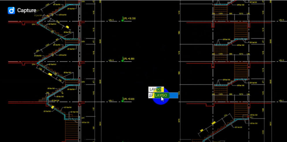 Sử dụng lệnh layiso trong cad