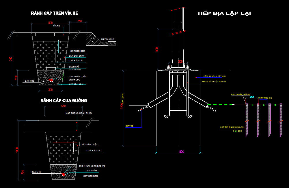 Bản vẽ chi tiết điện ngoài nhà autocad