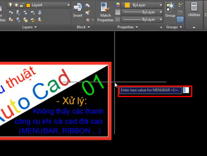 Hiển thị thanh lệnh trong autocad