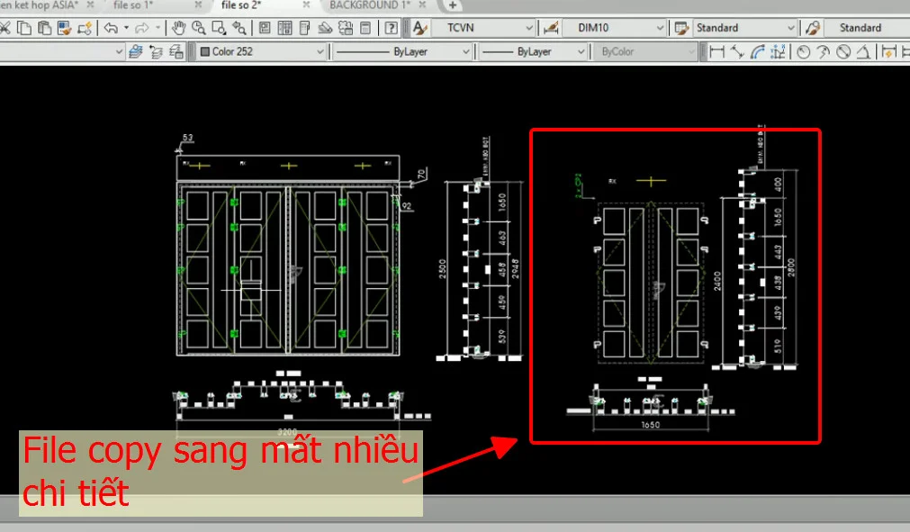 File sau khi copy sang bị mất nhiều chi tiết cửa File sau khi copy sang bị mất nhiều chi tiết cửa