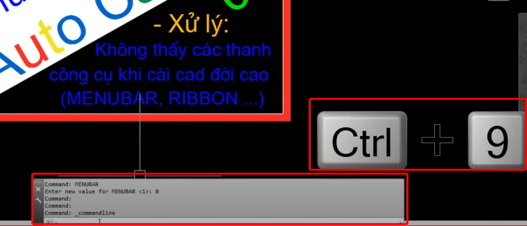 Hiển thị thanh menubar trong cad