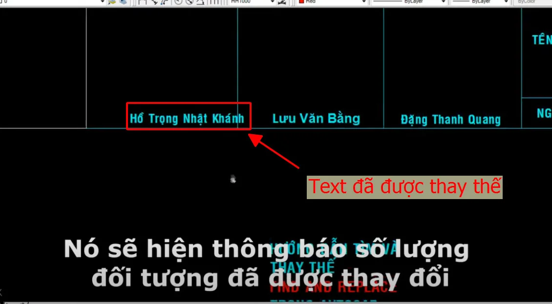 Kết quả sau khi sử dụng lệnh sửa text hàng loạt Kết quả sau khi sử dụng lệnh sửa text hàng loạt