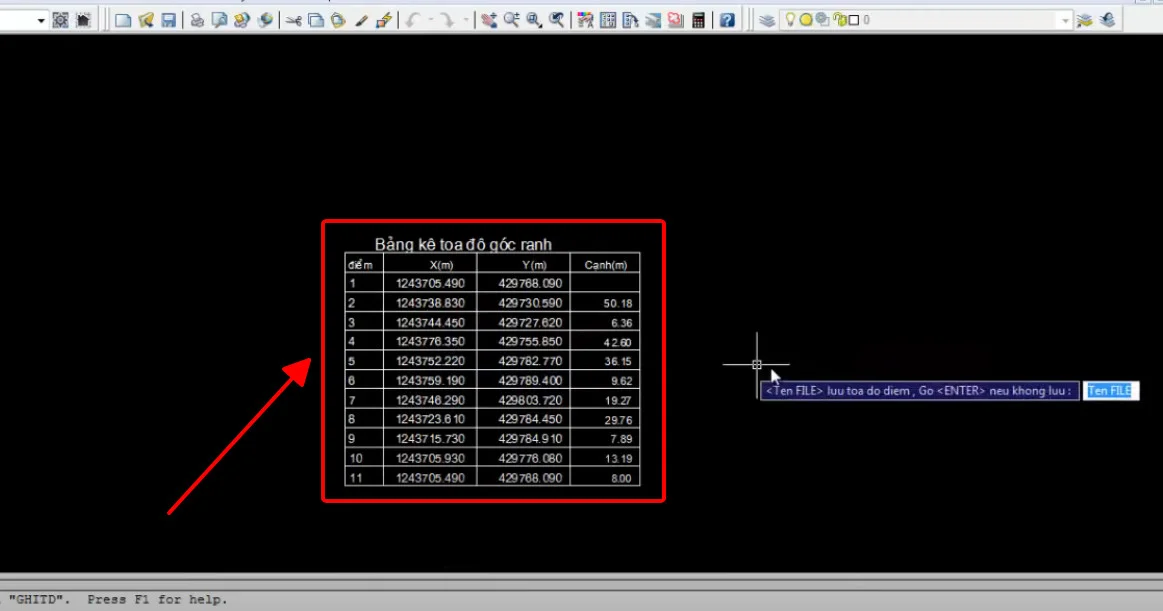 Lisp lập bảng tọa độ trong cad Lisp lập bảng tọa độ trong cad