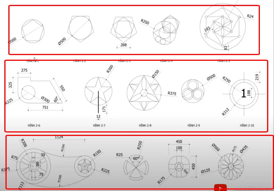 Bài tập autocad cơ bản ngành xây dựng Bài tập autocad cơ bản ngành xây dựng