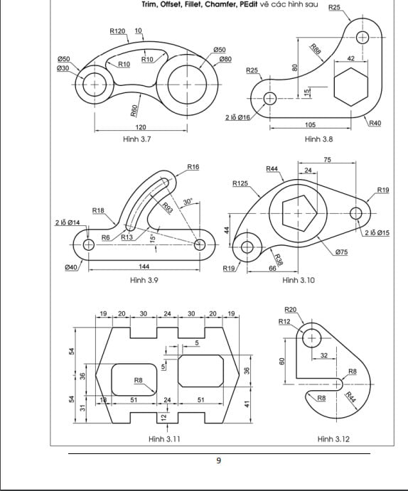 Luyện tập vẽ CAD 2D từ cơ bản tới nâng cao cho người mới bắt đầu