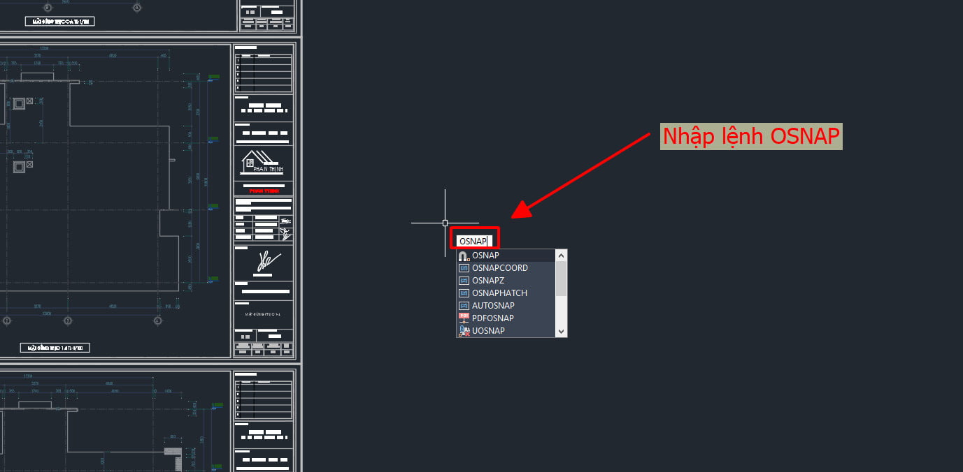 Nhập lệnh Osnap để gọi bảng Osnap Setting