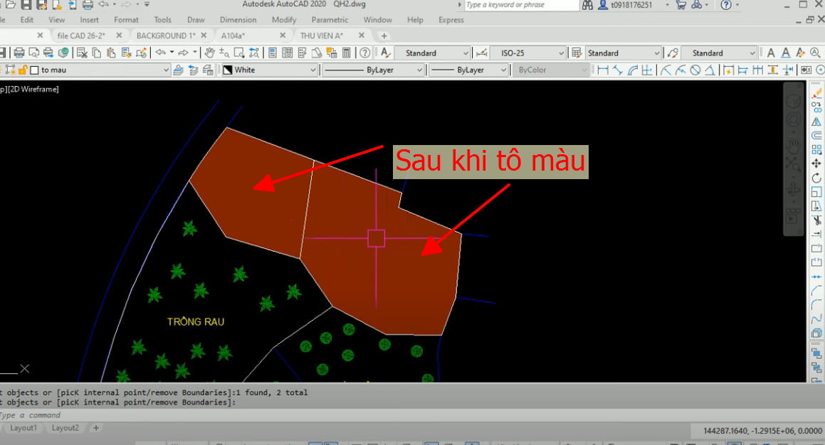 Tô màu thành công bằng lệnh Hatch