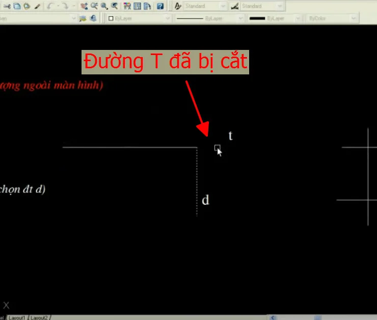 Kết quả sau khi sử dụng lệnh Trim trong cad Kết quả sau khi sử dụng lệnh Trim trong cad