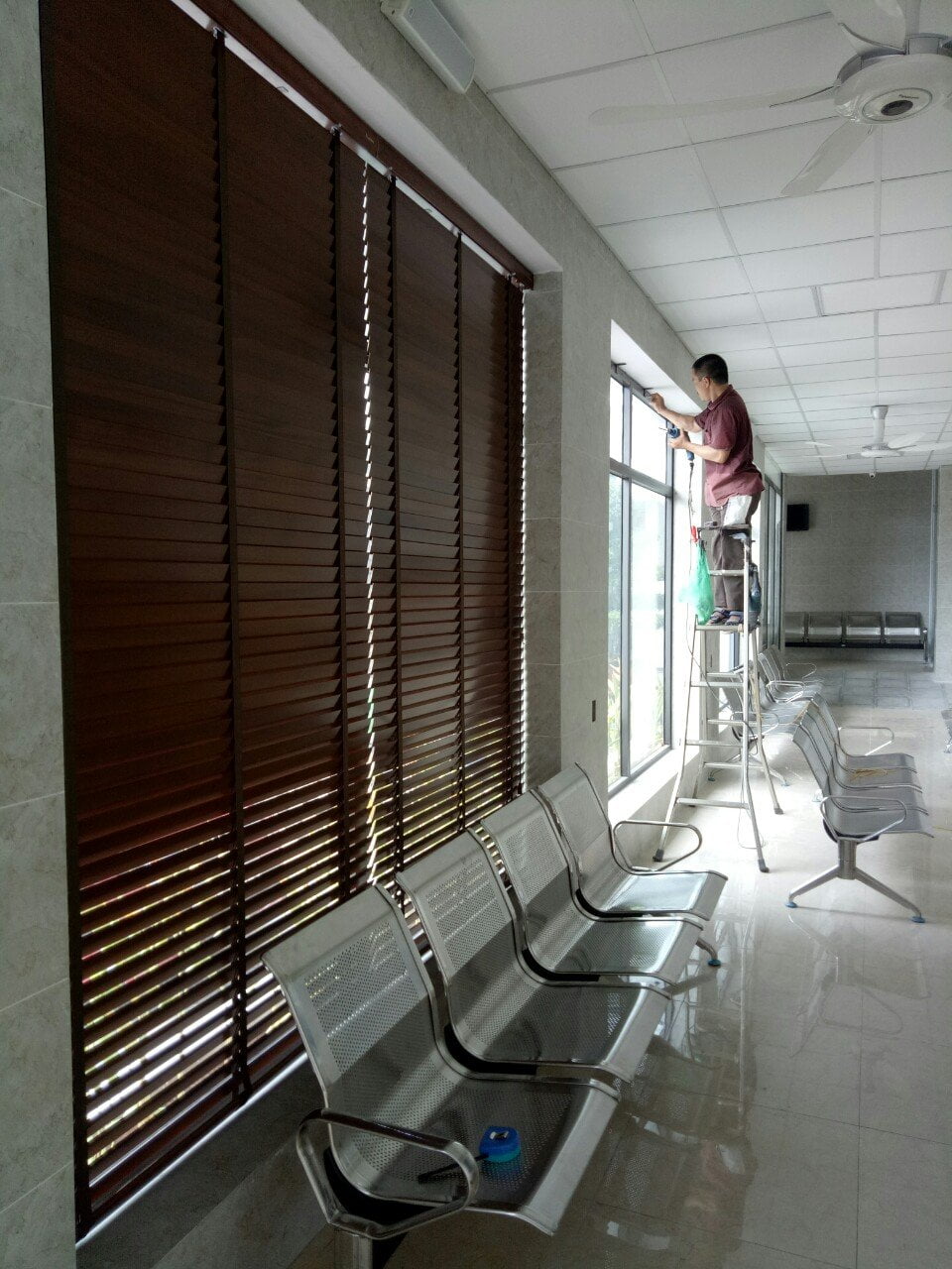 Thi công rèm sáo gỗ tại sở y tế tỉnh Quảng Ninh