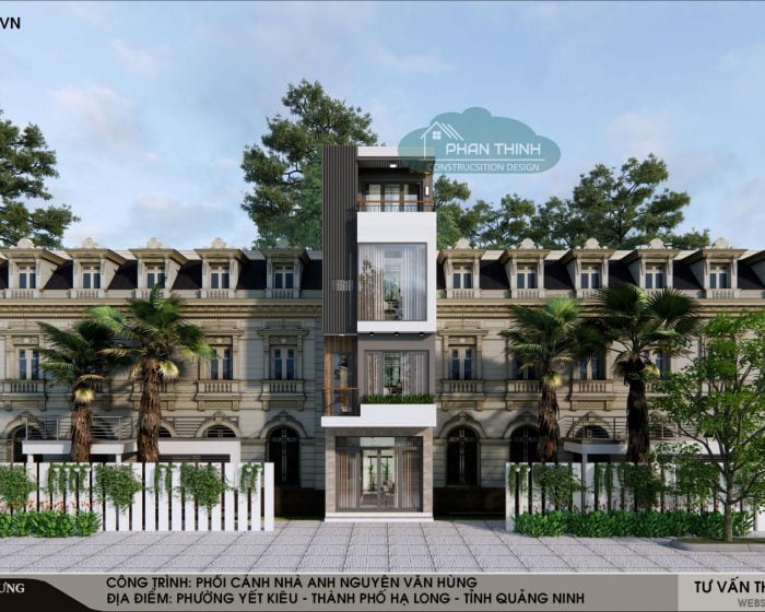 Phối cảnh nhà 4 tầng anh nguyễn văn hùng