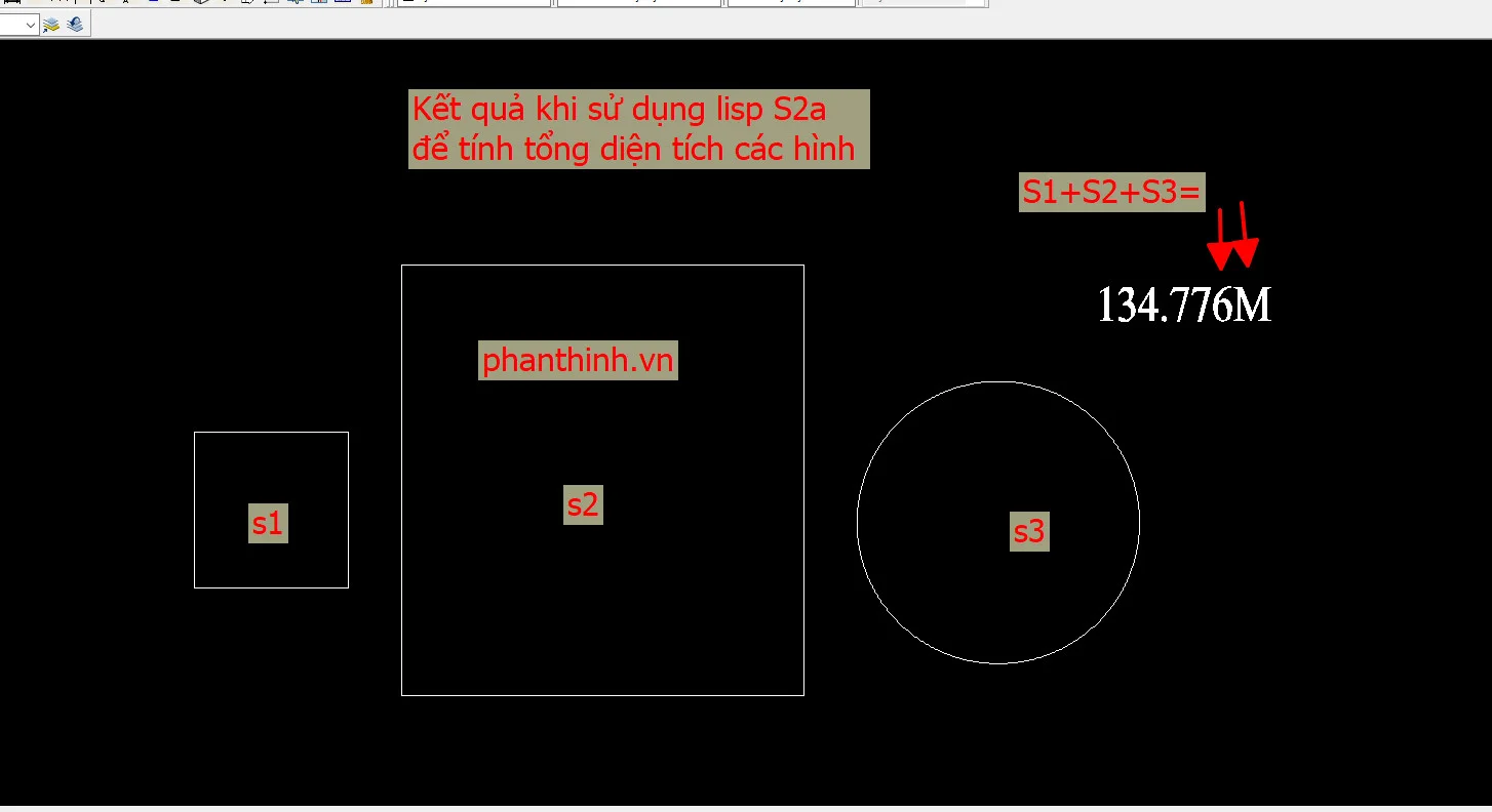Dow lisp S2A tính tổng diện tích Dow lisp S2A tính tổng diện tích