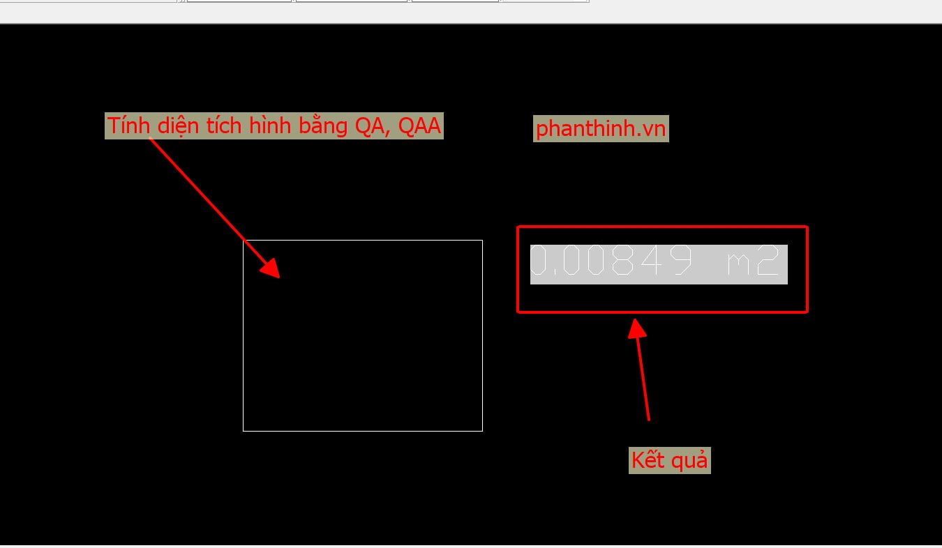 Tính diện tích hình trong cad bằng lisp QA, QAA