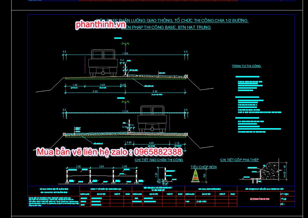 Biện pháp phân luồng giao thông làm đường tránh autocad.