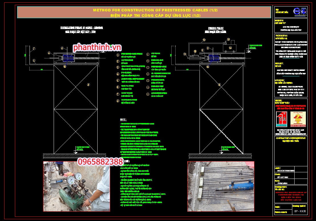 Biện pháp thi công cáp dự ứng lực.