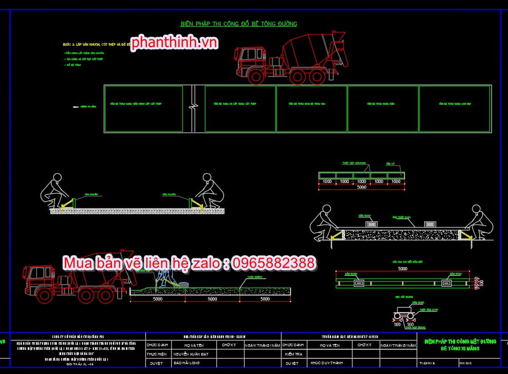 Biện pháp thi công đổ bê tông đường.