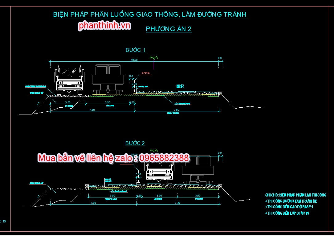 Biện pháp phân luồng giao thông làm đường tránh autocad.