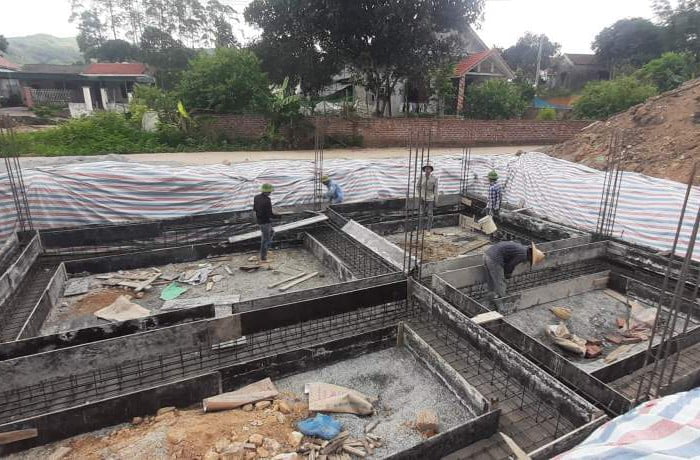 Thi công phần móng nhà 2 tầng ở phường Việt Hưng Hạ Long Quảng Ninh