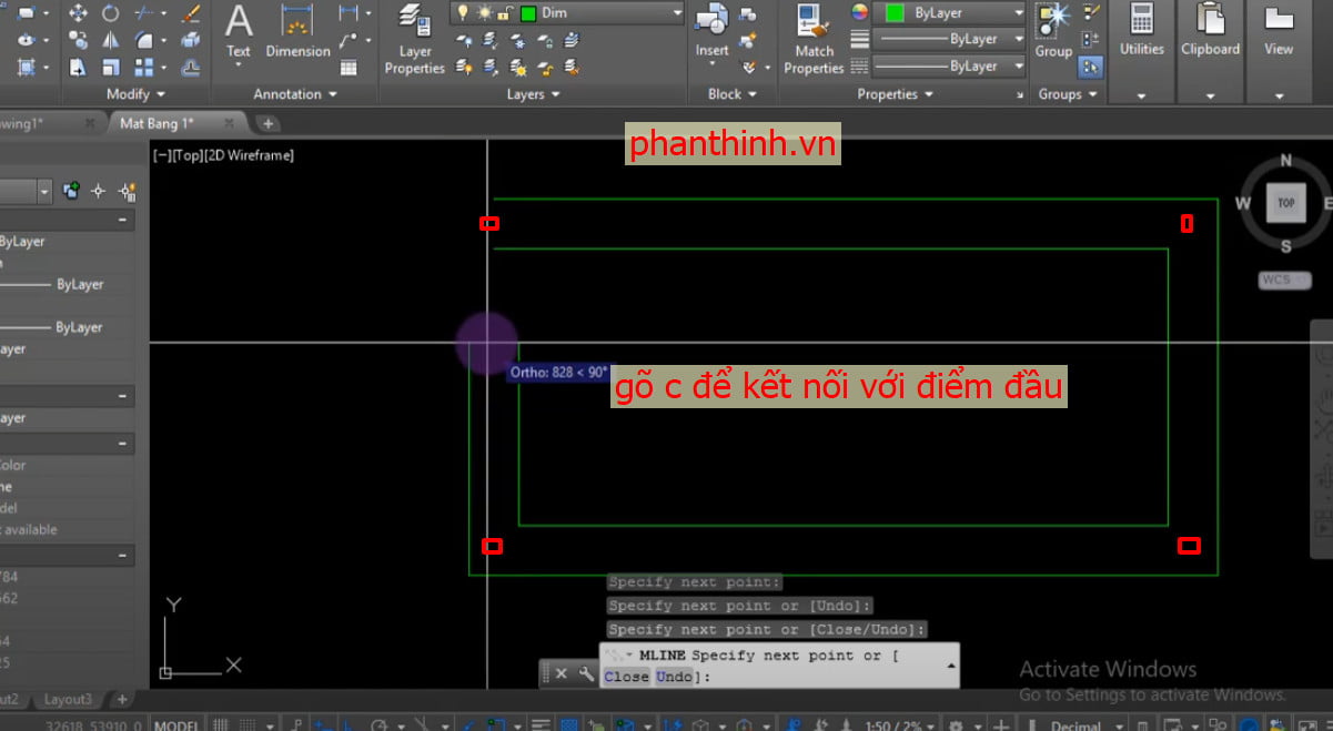 Chọn các điểm để vẽ Mline