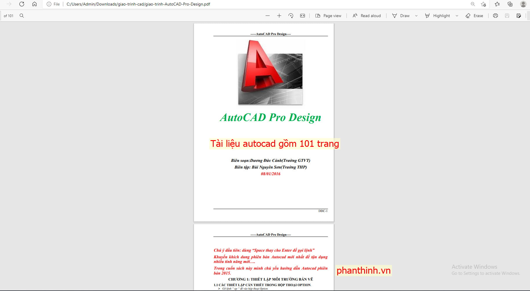 Tài liệu autocad gồm 101 trang Tài liệu autocad gồm 101 trang