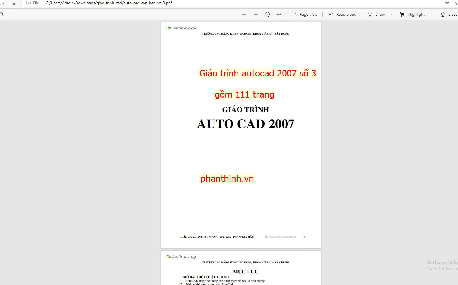 Giáo trình autocad 2007 số 3 Giáo trình autocad 2007 số 3