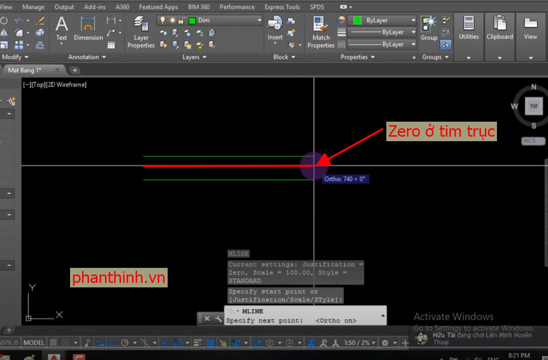 Lệnh tạo đường song song trong cad