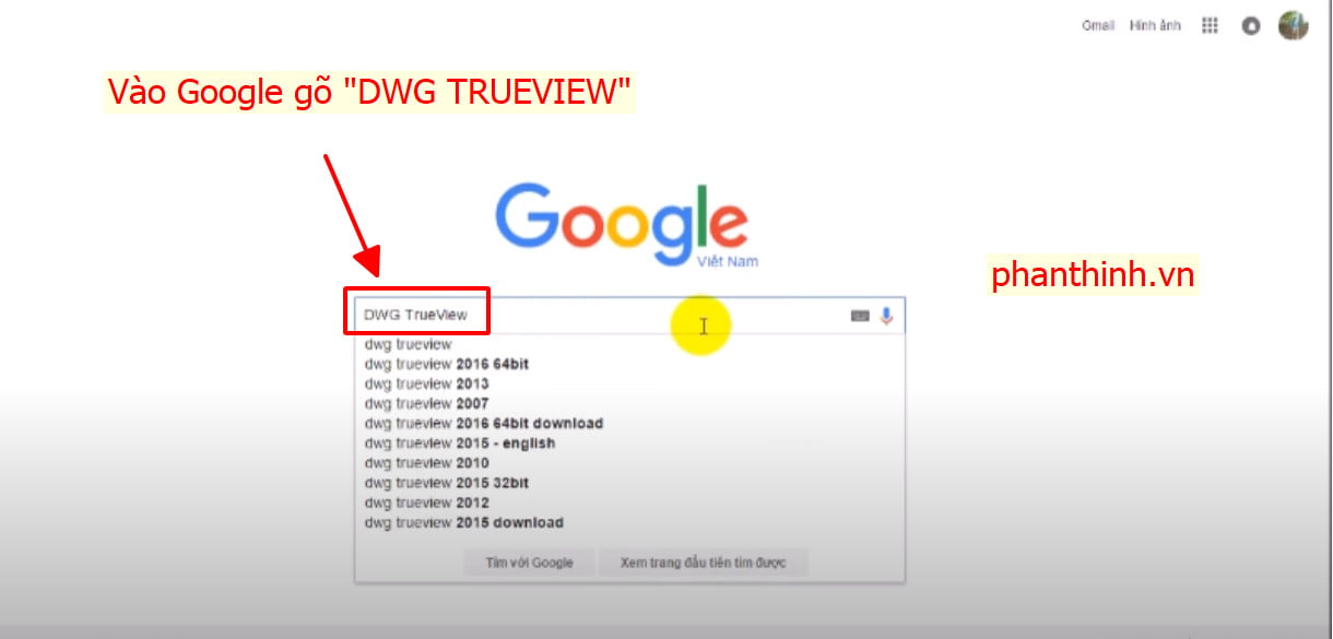 Các bạn vào Google gõ chữ "DWG TRUEVIEW"