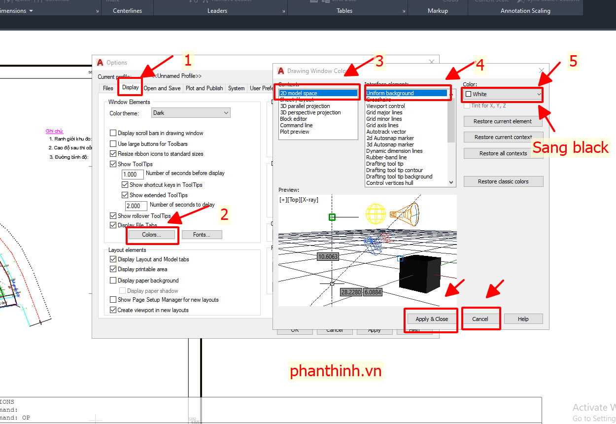 Chuyển nền cad sang màu đen trong model và layout có video hướng dẫn: Hãy tìm hiểu cách chuyển nền Cad sang màu đen trong model và layout thông qua video hướng dẫn của chúng tôi. Chỉ với một vài thao tác, màn hình sẽ trở nên chuyên nghiệp hơn và giúp bạn tập trung hơn vào công việc của mình. Hãy xem video ngay để khám phá!