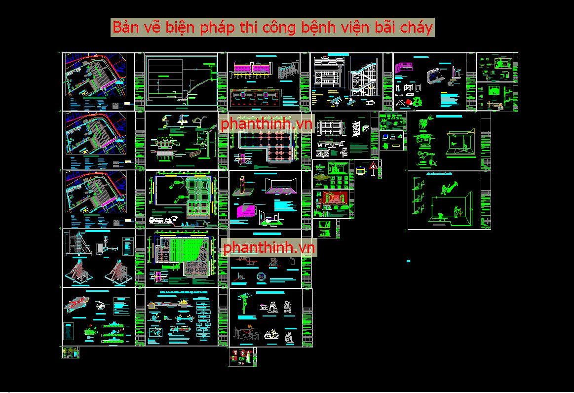 Tổng hợp bản vẽ biện pháp thi công bênh viện Bãi Cháy