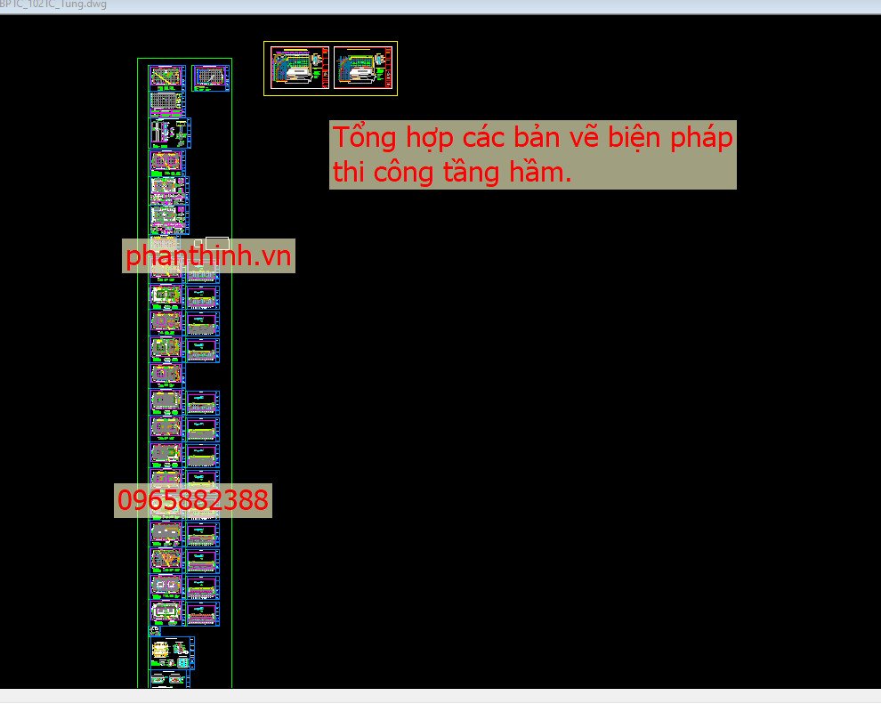 Tổng hợp các bản vẽ biện pháp thi công tầng hầm