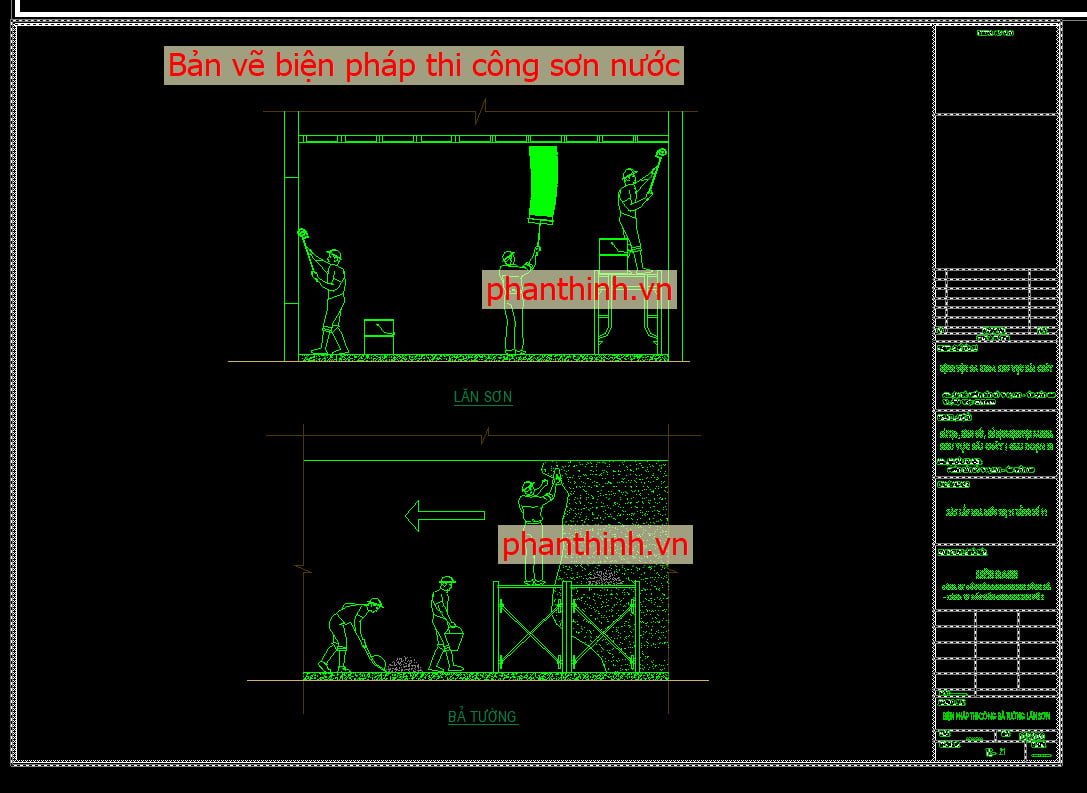 Bản vẽ biện pháp thi công sơn nước.
