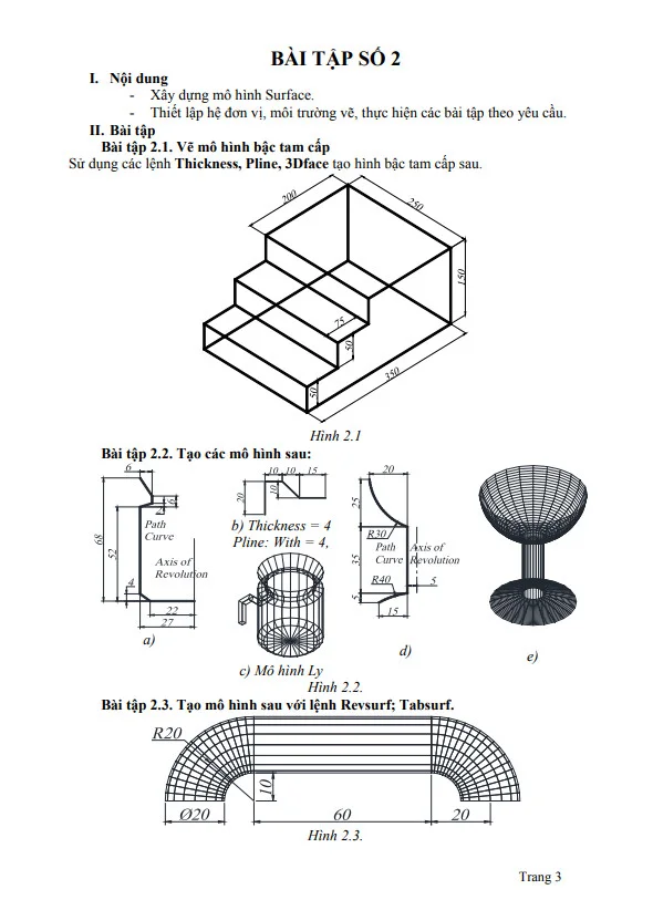 Bài tập vẽ cad 2d số 2