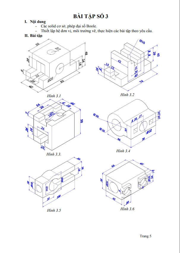 Bài tập vẽ cad 2d số 3