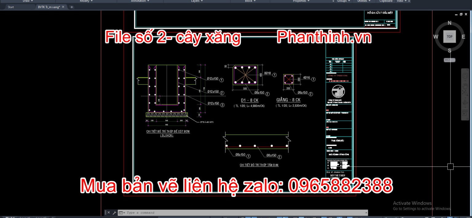 4+ Hồ sơ thiết kế bản vẽ cây xăng cad, gồm bản vẽ, dự toán