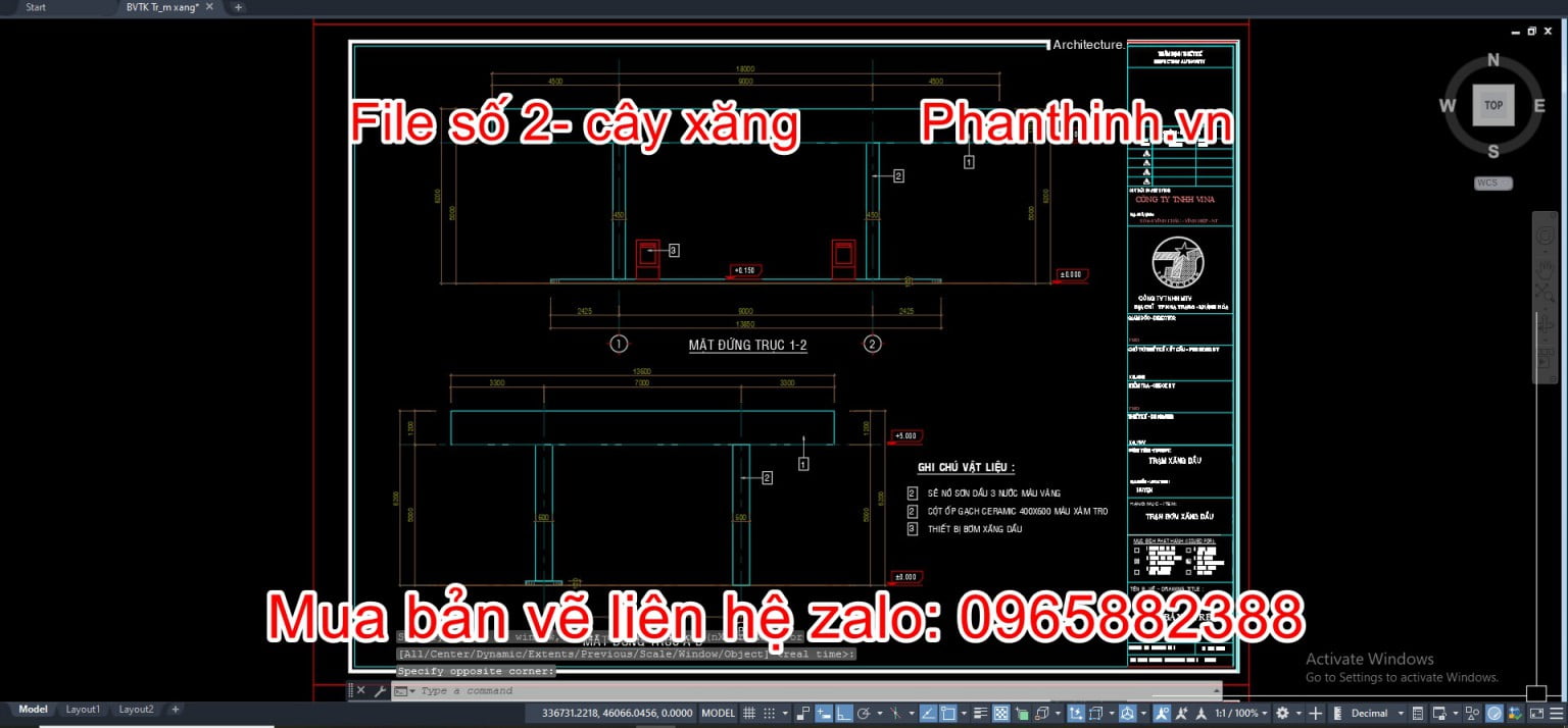 4+ Hồ sơ thiết kế bản vẽ cây xăng cad, gồm bản vẽ, dự toán
