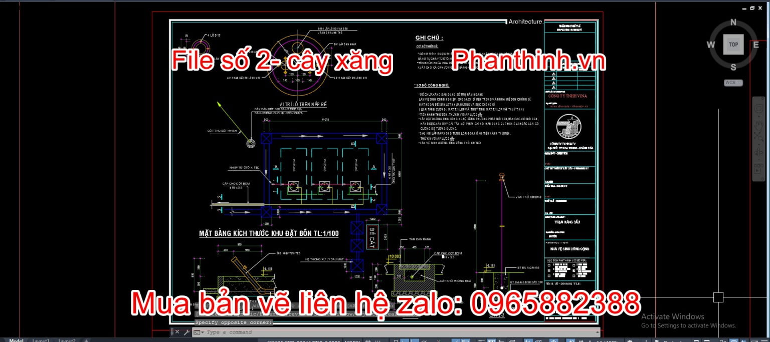 4+ Hồ sơ thiết kế bản vẽ cây xăng cad, gồm bản vẽ, dự toán